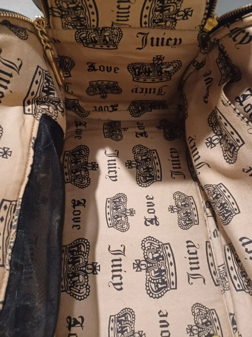 Share Vintage Juicy Couture Dog Carrier Bag Y2K Brown Velour Leather Trim